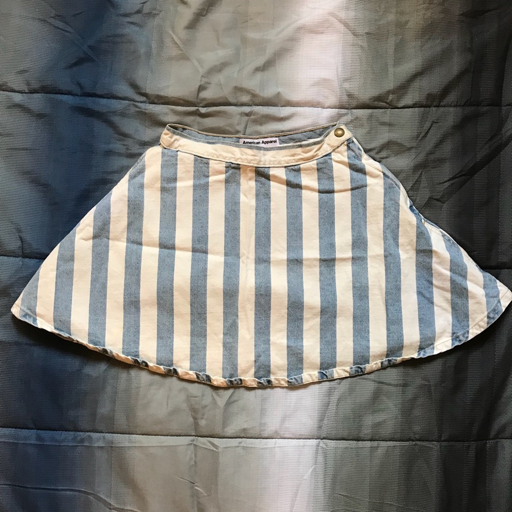 American Apparel Blue and White Striped Mini Skirt